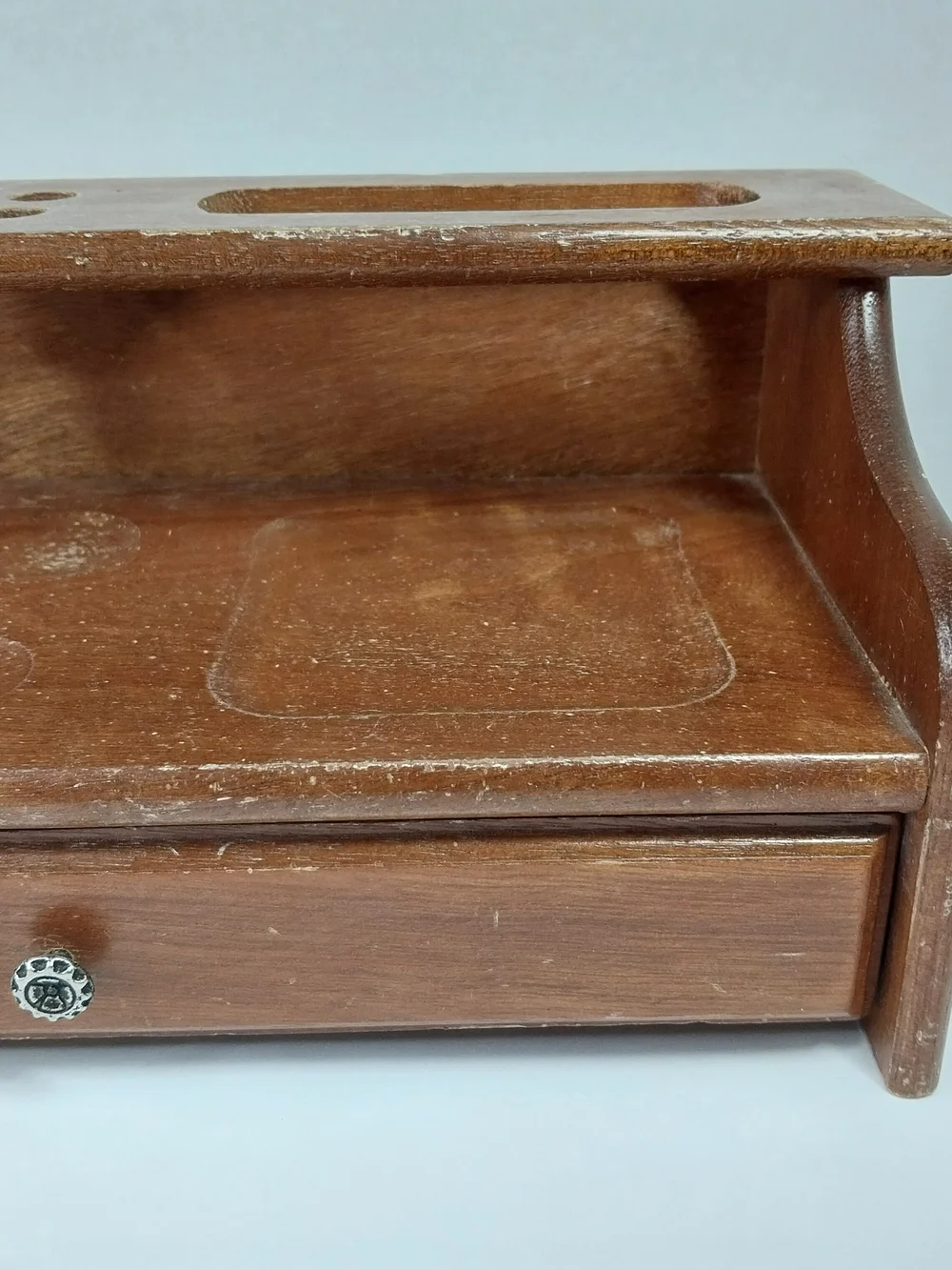 Wood Desk Secretary Pull Out Drawer Pen & Envelope Slots Organizer 10.5x5.5x5”